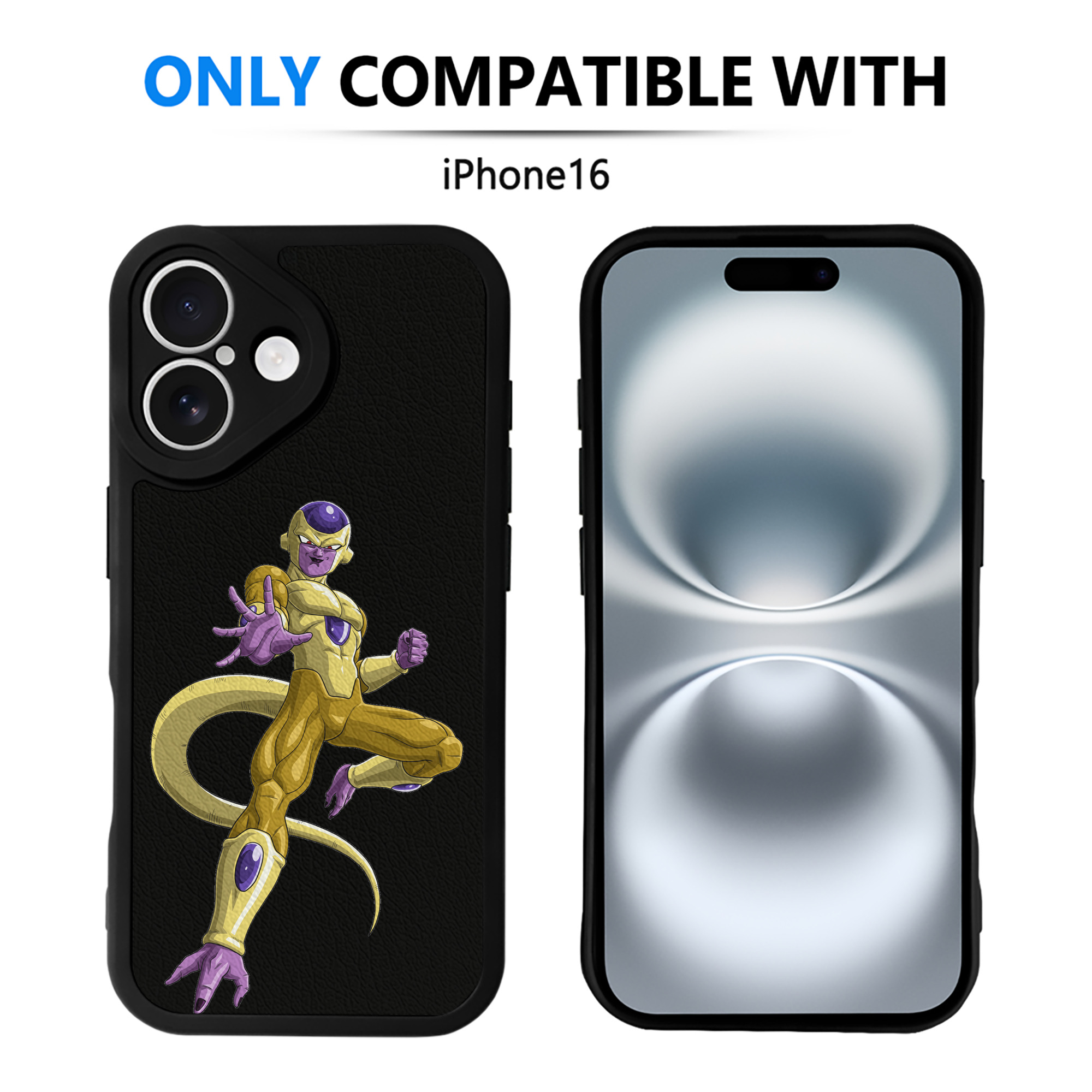 （画像用） ドラゴンボール フリーザ DRAGON BALL Frieza 【iPhone 16シリーズ対応】シリコンスマホケース（レザー調） 材質：シリコン